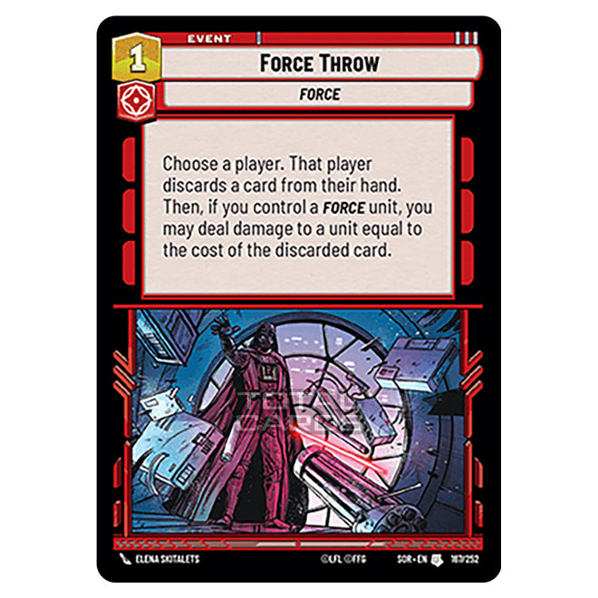 Star Wars Unlimited - Spark of Rebellion - Force Throw (Uncommon) - 16