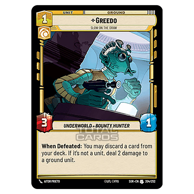 Star Wars Unlimited - Spark of Rebellion - Greedo (Uncommon) - 204/252